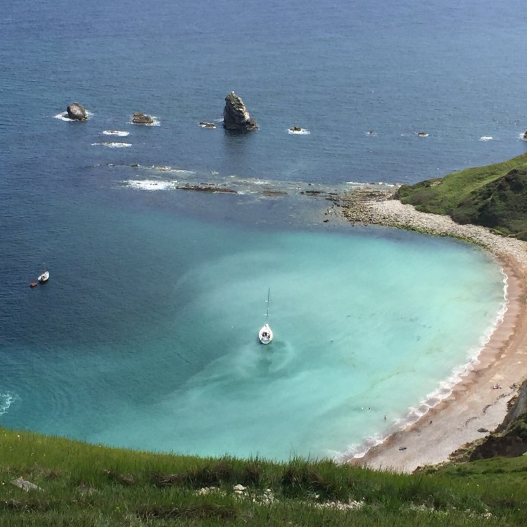 Turquoise water at Mupe Bay, close to Lulworth Cove