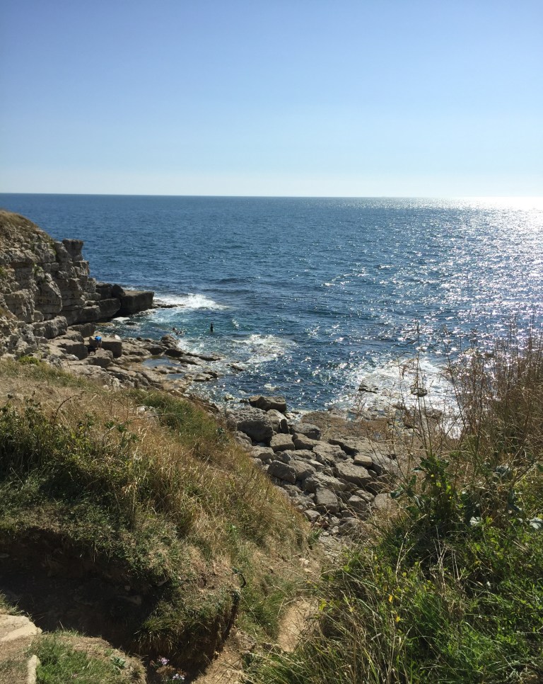 Winspit quarry on the South West Coast Path, near Worth Matravers, Dorset