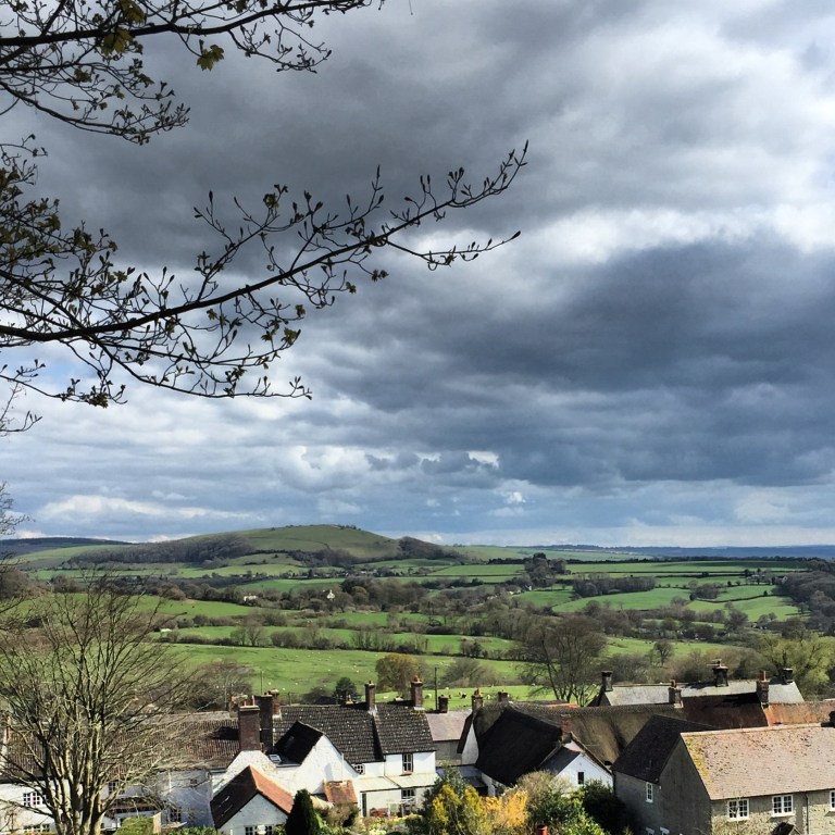 A view of Melbury Hill from Park Walk in Shaftesbury, Dorset, UK