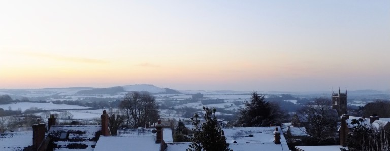 Snowy Dorset landscape, Shaftesbury 