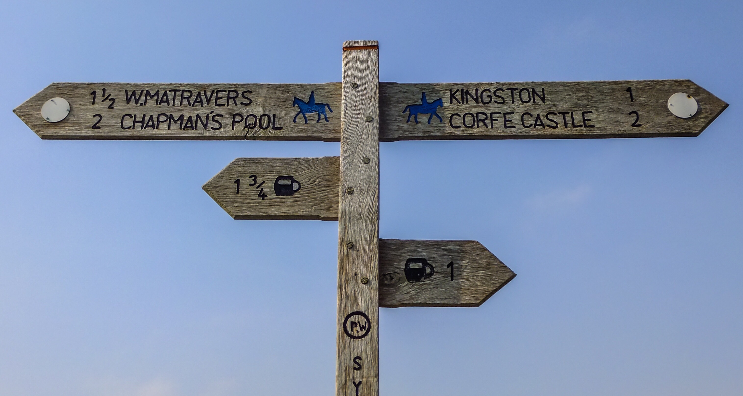 Waymarker sign on the Purbeck Way